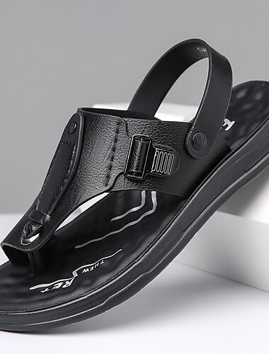  Braune Sandalen aus Kunstleder für Herren im Retro-Design mit Schnallenriemen und Fußgewölbeunterstützung, ideal für das tägliche Gehen im Freien und für Urlaubsreisen