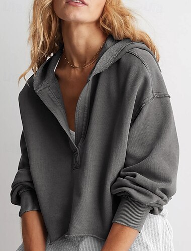  Women's Hoodie Track Top Short Long Sleeve Top Athleisure Fall Windproof Wick Moisture Tennis Golf Running Sportswear Activewear Solid Colored Apricot Black Fuchsia