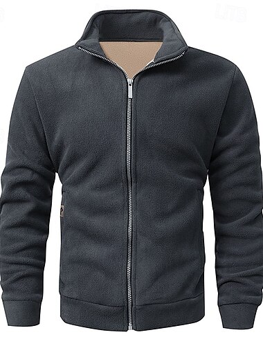  Herren Windjacke Wanderjacke Fleecejacke Außen Warm Wanderoutfits Wanderbekleidung Winter Herbst Oberteil Camping / Wandern / Höhlenforschung Laufen Dunkelgrau Schwarz Armeegrün