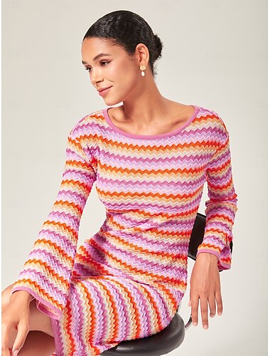  Dam Vardagsklänning Rodnande Rosa Kort ärm Vår Höst Båthals Modern XS S M