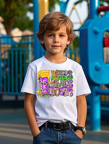  Jungen 3D Grafik T-Shirt Kurzarm Sommer Frühling Mode Basic Kinder 4-12 Jahre Rundhalsausschnitt Outdoor Lässig Täglich Normale Passform