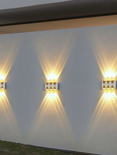 LED venkovní nástěnná lampa 10w s osvětlením nahoru/dolů, vnitřní, 4/6/8/10 hlavic, zakřivená, vodotěsná, IP65, moderní ložnicová lampa, teplé bílé světlo, AC85-265V