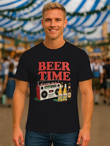  Oktoberfest Veado Urso Japonesa/Curta Combinação de camisetas Lederhosen Bávaro Munique Alemão Arte Gráfica Para Homens Adulto Carnaval Cerveja Oktoberfest Hot Stamping Festa