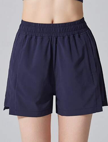  Damen Laufshorts Tasche Leicht Shorts Sport & Outdoor Fitnessstudio Trainieren Schnelltrocknend Feuchtigkeitsableitend Yoga Pilates Laufen Normale Passform Sportbekleidung Sportkleidung Einfarbig