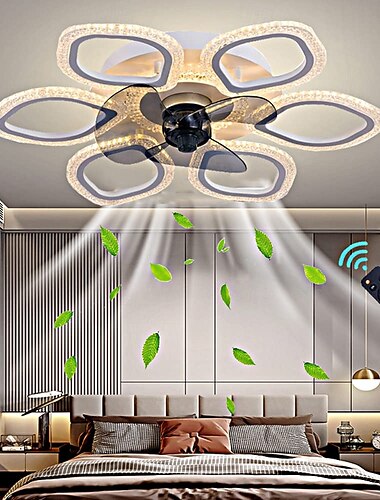  Deckenventilatoren mit Beleuchtung, halbbündiger Einbauventilator mit niedrigem Profil, leiser Umkehrmotor, runde Deckenleuchten mit Ventilator für Schlafzimmer, Wohnzimmer und Esszimmer