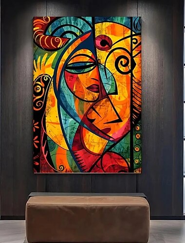  1 Stück moderner Kunstdruck der afrikanischen Popkultur, ungerahmt, gemischte Pigmente, Leinwandmalerei, kein Strom erforderlich, Wanddekoration für Wohnzimmer und Schlafzimmer