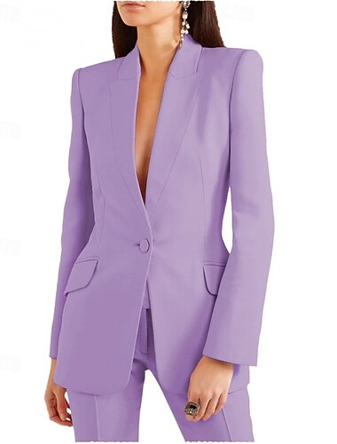  Női 2 darabos öltönyök Előírásos Esküvői vendég Stretch Crepe Elegáns Szüret minimalista Hosszú ujj Földig érő Csúcs hajtóka Egysoros