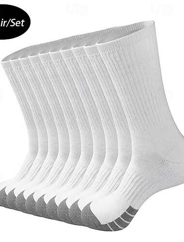  Herren 5 Paare Mehrfachpackungen Socken Laufsocken Freizeitsocken Weiß Rote Farbe Farbblock Urlaub Sport & Outdoor Täglich Basic Mittel Frühling Herbst Mode Lässig