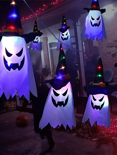  5 τεμάχια led κολοκύθας για το Halloween εξωτερικό φως μπαταρίας τρόμου γκριμάτσα λαμπερό στηρίγματα πάρτι διακόσμηση για το Halloween