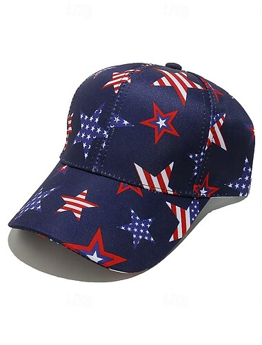  Herren Unisex Baseballkappe Sonnenhut Trucker-Kappe Weiß Dunkelmarine Polyester Verstellbar Mode Unabhängigkeitstag Festival Grafik Amerikanische Flagge Sonnenschutz Lässig / Alltäglich