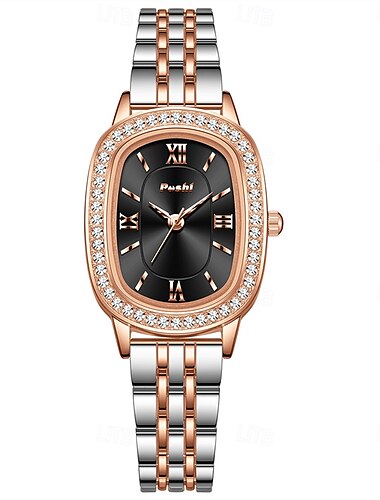  Mode frauen quarzuhr oval intarsien mit strass quarzuhr px7 wasserdichte edelstahl band frauen business uhr