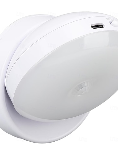 Luz nocturna con sensor de movimiento LED, lámpara de pared de inducción recargable con rotación de 360 grados, lámpara de pared LED para escalera, armario, pasillo, dormitorio