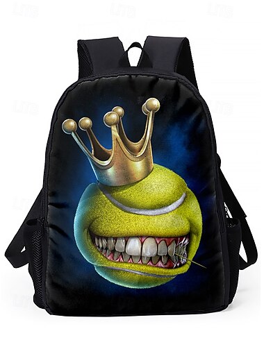  Jungen-Rucksack mit Grafikdruck, doppellagigem Design, großem Fassungsvermögen, bequemen Riemen und Kronenmonster-Muster, ideal für Schule, Reisen und den täglichen Gebrauch, Tom Wood