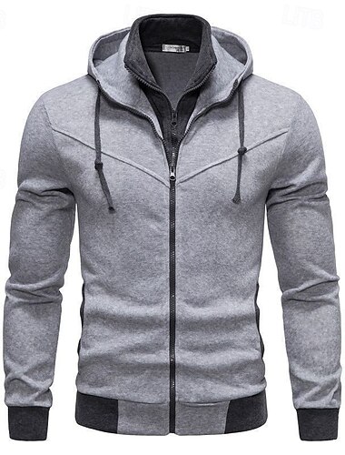  Hombre Sudadera Sudadera con capucha y cremallera completa Negro Rojo Gris Claro Gris Oscuro Con Capucha Plano Bolsillo Deporte Diario Festivos Poliéster Ropa de calle Básico Casual Primavera Otoño