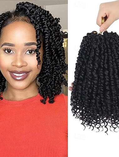  предварительно скрученные волосы passion twist, 8 упаковок по 112 прядей предварительно скрученные волосы passion twist для женщин, короткие волосы passion twists для вязания крючком, синтетические