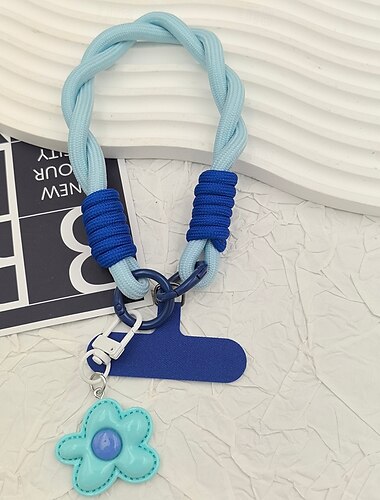  Neues Handy-Lanyard für das Handgelenk von Frauen, kurzer Blumenanhänger, gewebtes Handseil, Anti-Verlust-Reise-Bergsteiger-Reise-Anti-Drop-Handy-Lanyard