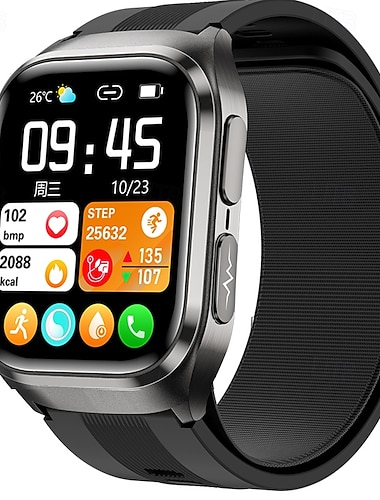  iMosi S17 Smartklokke 2.06 tommers Smartklokke blåtann Skritteller Samtalepåminnelse Aktivitetsmonitor Kompatibel med Android iOS Unisex Håndfri bruk Vanntett Mediakontroll IP 67 43mm Urkasse