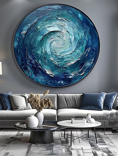  Gran pintura al óleo pintada a mano sobre lienzo, abstracta, colorida, abstracta, paisaje marino, arte de pared, obra de arte hecha a mano para decoración del hogar, el mejor regalo