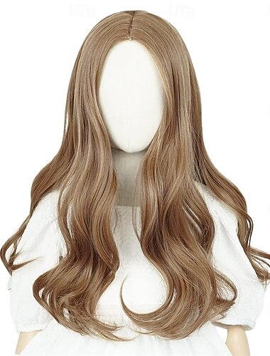  Cosplay paruky Hnědá Kudrny Umělé vlasy Dlouhý paruky Dívčí paruky Na párty