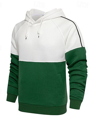  Herren Kapuzensweatshirt Pullover Kapuzensweatshirt Schwarz Grün Grau Mit Kapuze Farbblock Farbblock Fronttasche Sport & Outdoor Lässig Täglich Streetwear Cool Sportbekleidung Herbst Winter Bekleidung
