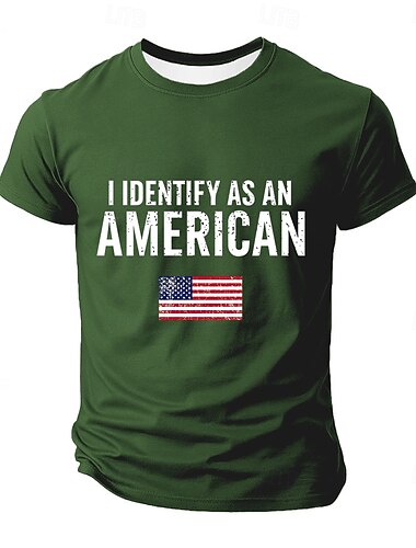  Amerikanischer Unabhängigkeitstag Herren Amerikanische US-Flagge T Shirt Kurzarm T-Shirt 3D-Druck Rundhalsausschnitt Hemd Mode Täglich Basic Straße Lässig Täglich Schwarz Rote Blau Sommer Frühling