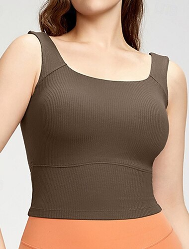  Damen Yoga-BH Panzer Pilates-BH Unterwäsche Hohe Stützen Atmungsaktiv schweißabsorbierend Bürgellos Mit Pads Einfarbig Sport Sportkleidung Schwarz Gelb Fitnessstudio Pilates Zumba