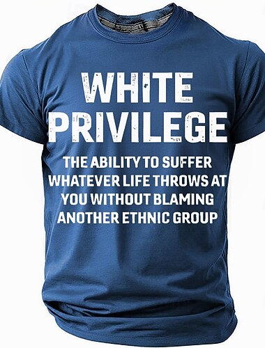  T-shirt graphique pour hommes  'Privilège blanc' redéfini haut à manches courtes