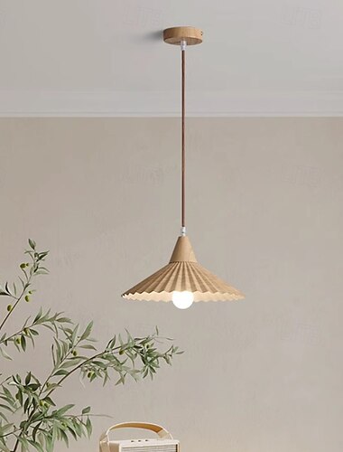 Wabi-sabi paraplyformet bambus pendellampe, minimalistisk japandi-stil