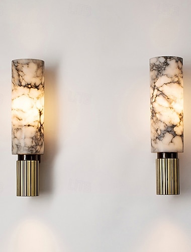  Aplique de pared LED de mármol, aplique de pared LED contemporáneo para interiores, aplique de pared para dormitorio y sala de estar.