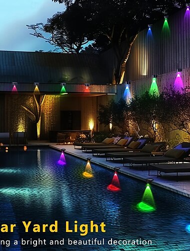  4/8 luces solares RGB para piscina, luces LED para escalera, exteriores, para patio, pared, patio, valla, iluminación decorativa
