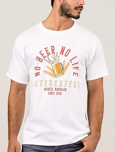  Oktoberfest Bier T-Shirt Bayerisch München Deutsch Grafik Für Herren Erwachsene Karneval Oktoberfestbier Heißprägen Party Alltagstauglich