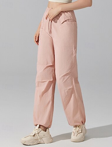  Damen Cargohosen Wanderhosen Gerade geschnittene Hose Außen Normale Passform Wasserdicht Sonnenschutz Winddicht Schnelltrocknend Unterteile Kordelzug Leicht Schwarz Rosa Camping / Wandern