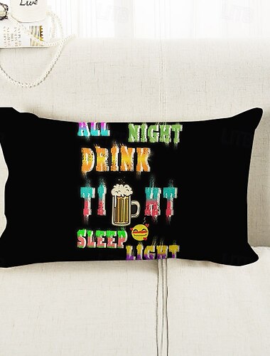  Oktoberfest Tysk Bayersk Dekorativ Lumbarkudde Täck 1PC Mjuk Fyrkantig Soffkudde Rolig Ölcitat Design