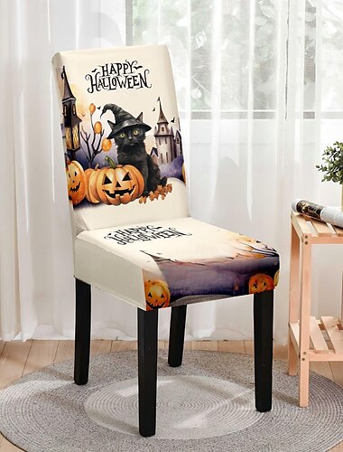 Halloween schedelpatroon eetkamerstoelhoes festivaltafeldecoratie aankleedaccessoires voor decoratie
