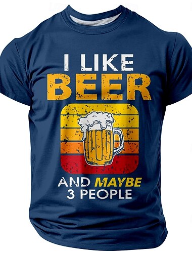  オクトーバーフェスト 男性用 ビール Tシャツ 半袖 Tシャツ 3Dプリント クルーネック シャツ ファッション 誇張された 日常 パーティー ストリート カジュアル ブラック ブルー グリーン 夏 春 オールシーズン 衣類 S M L XL XXL XXXL