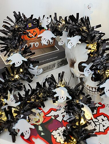  1 Stück 10 m 100 LED Halloween Lichterketten Kürbis Geist Spinne Fledermaus Lichterkette Farbband Raupe Farbstreifen Dekorative Lichterkette Festival Atmosphäre Dekoratives Licht AAA Batteriebox