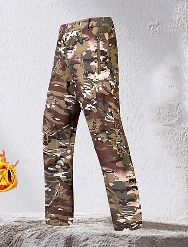  Herren Cargohosen Wanderhosen Fleecehosen Tarnung Außen Normale Passform Wasserdicht Winddicht Schnelltrocknend Leicht Hosen Tasche Elastischer Bund Gelb Braun Camping / Wandern Golfspiel Laufen S M