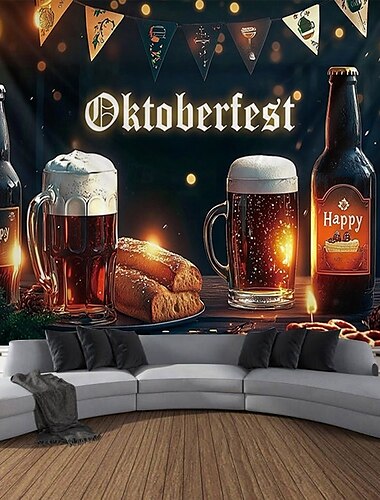  Oktoberfest Deutsche Bayerische Hängetapete Brezel Bier Wandkunst Große Tapete Wandbild Dekor Fotografischer Hintergrund Festival