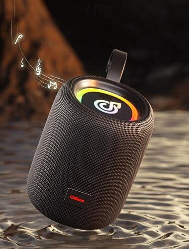  Altavoz exterior impermeable Bluetooth 5.3 IPX7 con sonido estéreo de graves ultraaltos, luces RGB, emparejamiento de altavoces duales TWS, compatible con unidad USB/tarjeta TF