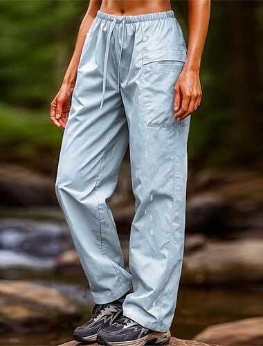  Damen Wanderhosen Außen Normale Passform Wasserdicht Schnelltrocknend Leicht Atmungsaktiv Hosen Tasche Elastischer Bund Kordelzug Schwarz Blau Camping / Wandern Golfspiel Laufen S M L XL XXL