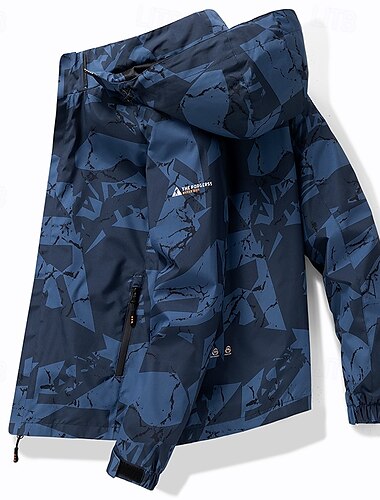  Herren Windjacke Wanderjacke Regenmantel Außen Wasserdicht Winddicht Wanderoutfits Wanderbekleidung Frühling Herbst Oberteil Camping / Wandern / Höhlenforschung Laufen Dunkelgrau Schwarz Blau