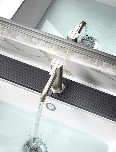  Wasserhahnmatte für Badezimmerwaschbecken - wasserabsorbierende Steinschale für Waschbecken, schnelltrocknende Kieselgur-Wasserhahnmatte, Wasserhahn-Spritzschutz für Küchentheke