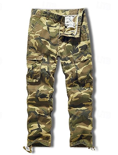  Herren Cargohosen Wanderhosen Tarnung Außen Normale Passform Atmungsaktiv Unterteile Tasche Dunkelgrau Armeegrün Baumwolle Camping / Wandern Laufen S M L XL XXL