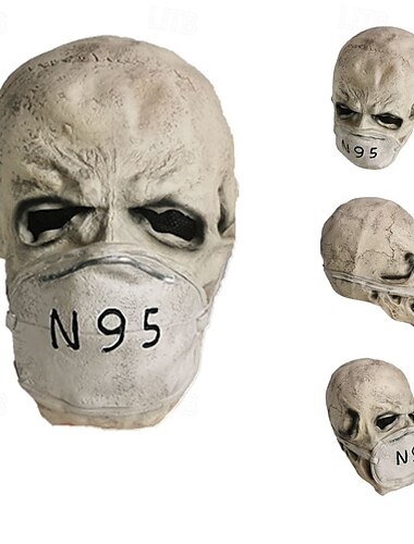  Halloween-Virusmaske für Erwachsene, realistische Gruselkostüme, Latex-Gesichtsmaske, gruselige Pandemie-Horrormaske, gruselige Krankheitsausbruch-Party-Requisite