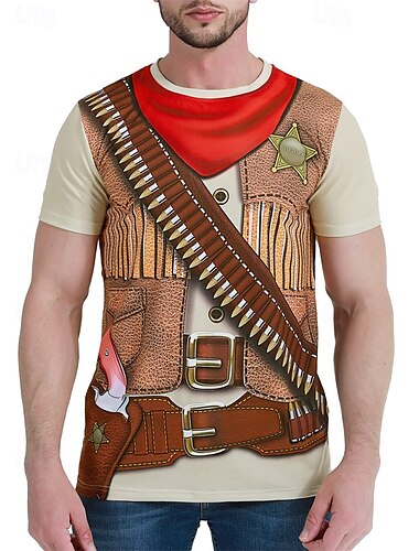  Oktoberfest Cowboy T-Shirt Bayerisch München Deutsch Grafik Für Herren Erwachsene Karneval Oktoberfestbier 3D-Druck Party Alltagstauglich