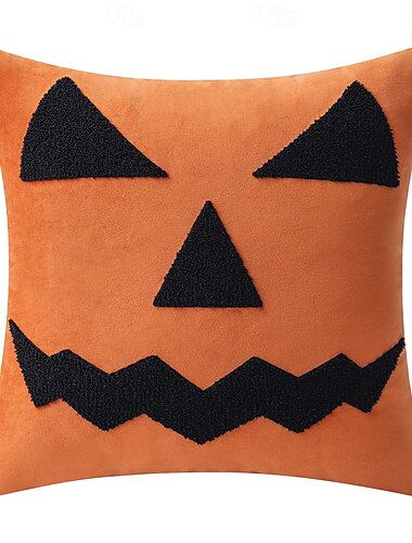  Halloween Pillow Covers Pumpkin Fall Embroidered Decorative Throw Pillow Covers, Ghost Spider Web Pillow Cover Halloween Decor for Living Room Bedroom Sofa