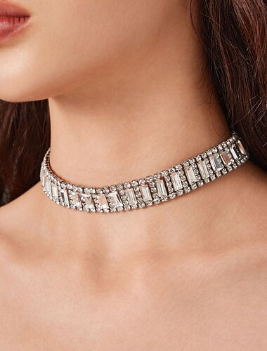  Collana girocollo Strass Per donna Elegante Artistico Lusso Classico Matrimonio Cerchio Collana Per Matrimonio Feste