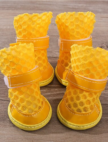  Mesh-Hundeschuhe, Haustierstiefel, atmungsaktive Hundeschuhe für kleine Hunde, wasserdichte Haustiersandalen mit rutschfester Sohle und Reißverschluss, langlebiger Haustierpfotenschutz für heißen