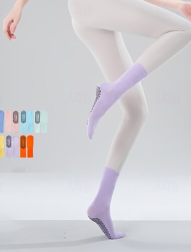  Mujer Calcetines de suelo Dispensador antideslizante Antifricción absorbente del sudor A prueba de resbalones por Pilates Danza Aptitud física