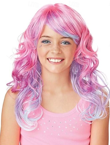  Kinder Pastell Ombre Perücke Halloween Cosplay Party Perücken
